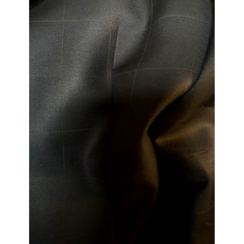 Vtg Burberrys' Men 40R Wool Windowpane Navy Suit Classic Old Money Heritage Icon - Picture 5 of 12